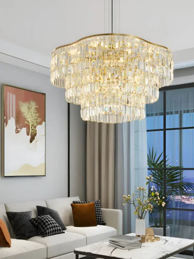 Modern Luxury Gold Crystal Chandelier