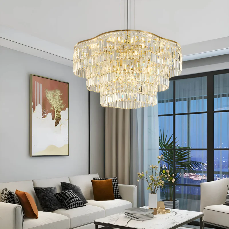 Modern Luxury Gold Crystal Chandelier
